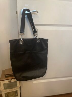 Rudsak Black Leather Tote Bag with Silver Hardware